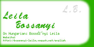 leila bossanyi business card